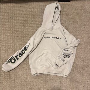 Elevated Faith Cream Hoodie with Inspirational Text Unisex